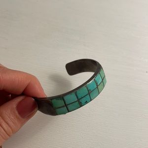 Silver turquoise cuff